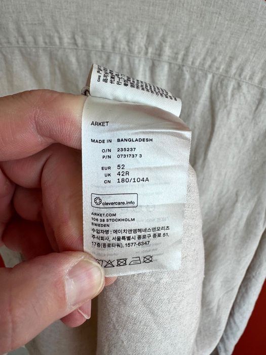 ARKET LINEN оригінал чоловіча лляна рубашка сорочка розмір XL