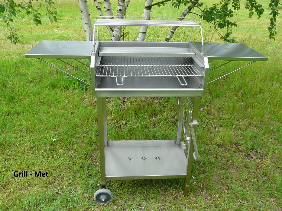 Grill nierdzewny z dwoma półkami