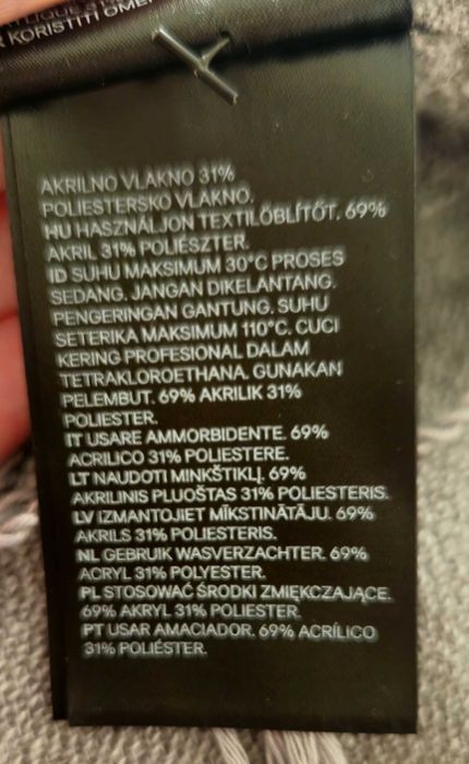 Szal z frędzlami, nowy, h&m