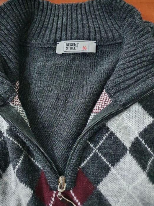 Regent Street USA r XL sweter półgolf męski w romby retro vintage