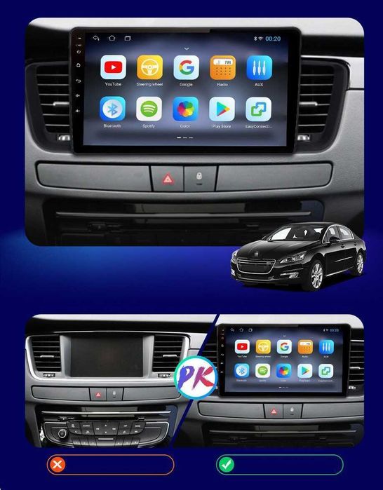 Peugeot 508 Rádio Android CarPlay Android Auto sem Fios GPS