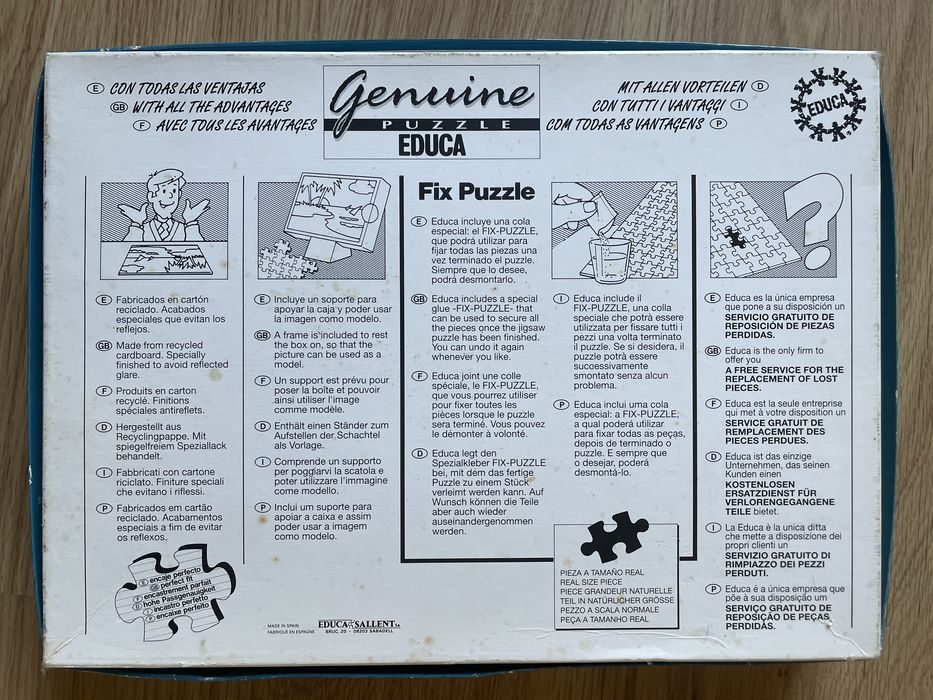 Puzzle 1000 peças para um desafio para si ou com a família.