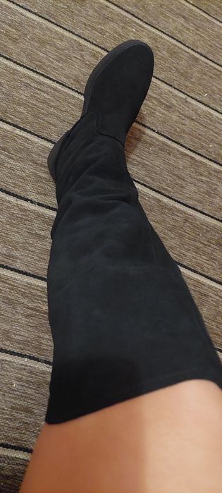 Сапоги-ботфорти замшеві