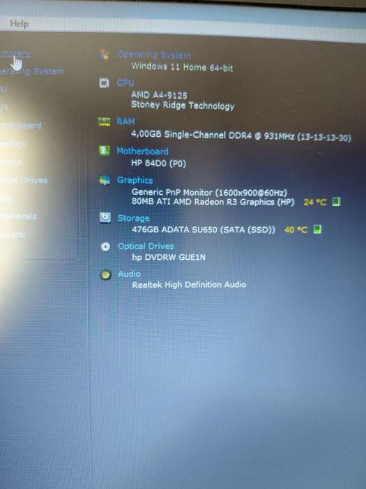 Laptop Hp17-ca0563ng.