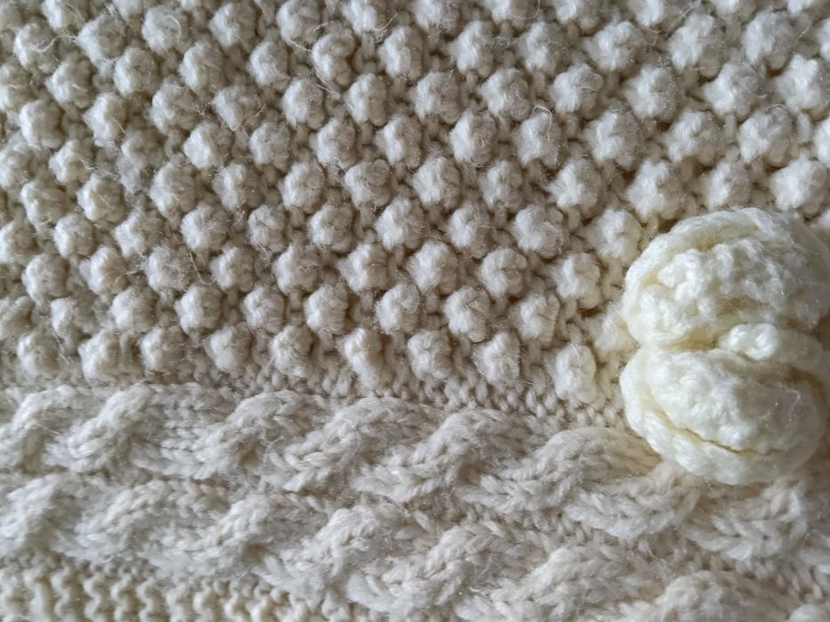 Manta amarela lã feita á mão