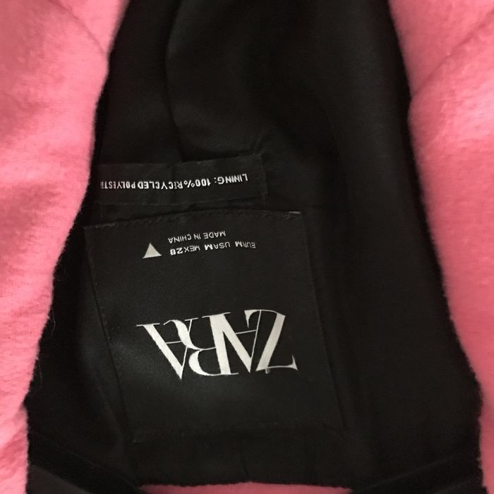 Różowy płaszcz Zara neon oversize rozmiar M