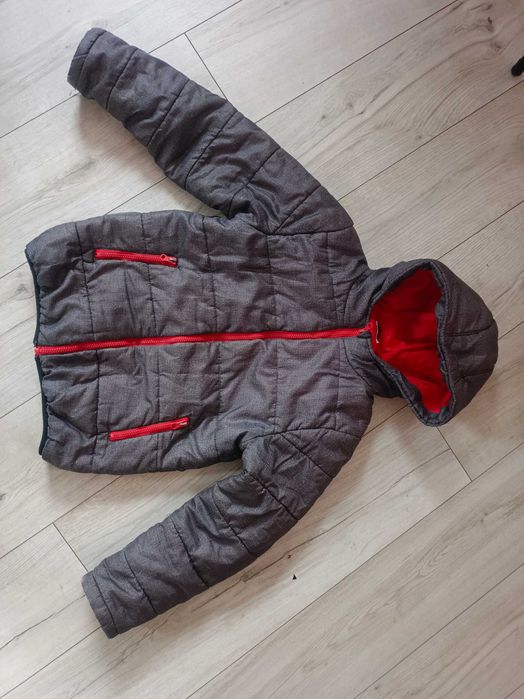 Kurtka przejściowa  chłopięca rozm 152 Pepco szaro czerwona wiosenna