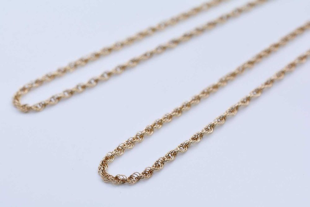 Śliczny złoty łańcuszek o splocie jak kordel bardzo długi 63 CM 375