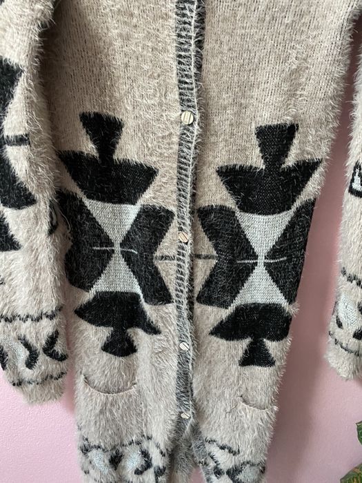 Casaco Malha Comprido Oversize padrao etnico (TU)