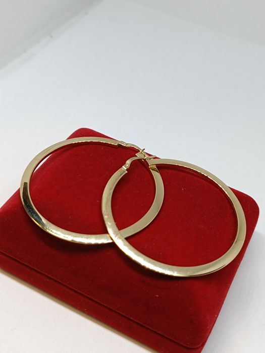 Złote kolczyki koła średnica 4,6cm, złoto próby 585