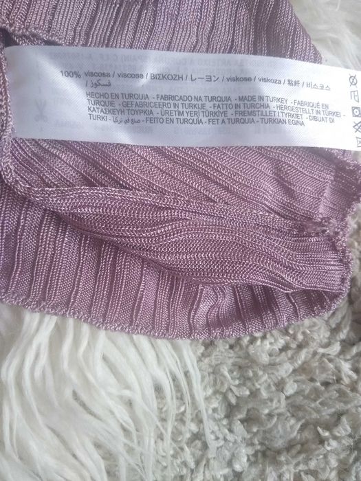 Dzianinowy sweter ze ściągaczami jasnoliliowy półgolf Zara