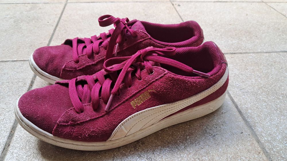 Buty Puma zamszowe bordowe
