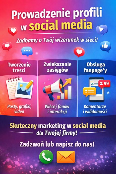 Opieka social media facebook instagram prowadzenie profili