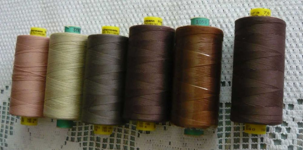 Nici Gutermann mix 6 sztuk, brąz, popiel, brudny róż grubość 70