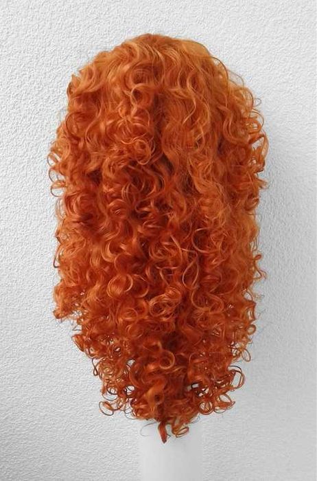 Merida Waleczna lokowana peruka ruda pomarańczowa z lokami cosplay wig
