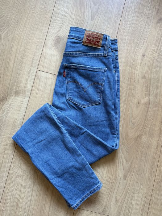 Damskie spodnie / jeansy Levi’s High Rise Skinny 721 niebieskie