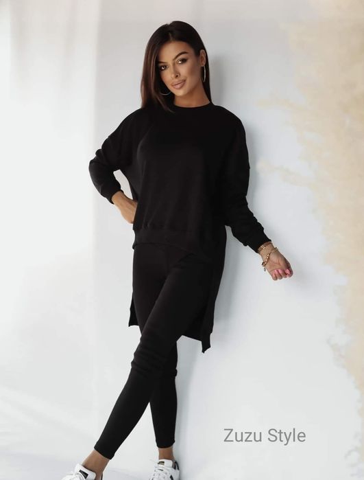 Komplet dresowy bluza plus legginsy prążek