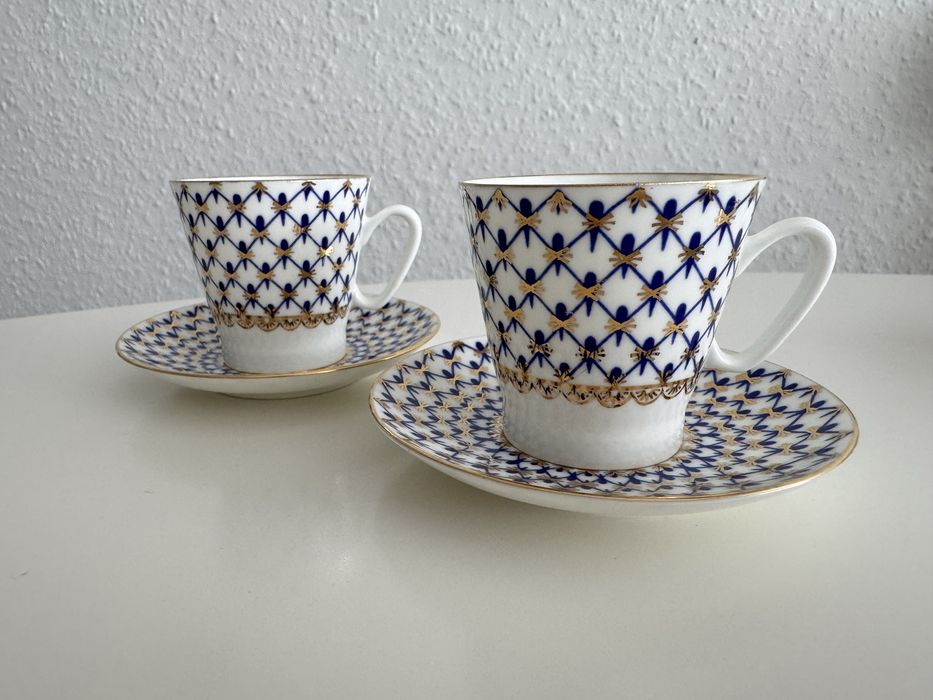 Filiżanka do espresso Lomonosov siatka kobaltowa