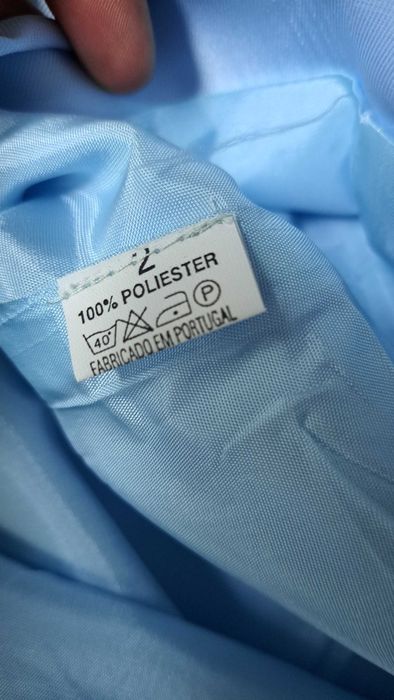 Vestido azul com folhos - de Gonçalo Peixoto - Tamanho L - Novo!