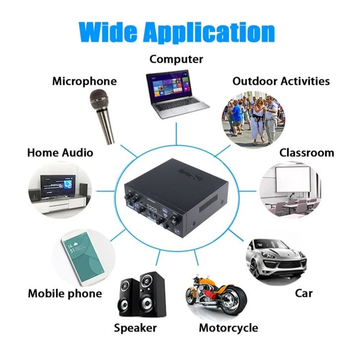 Amplituner wzmacniacz stereo Bluetooth radio AK45 40W