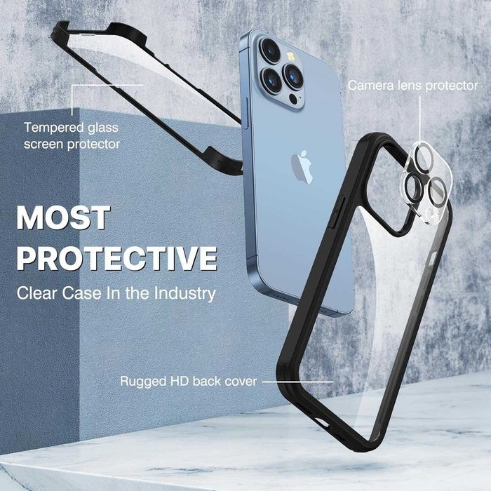 CENHUFO etui do iPhone 13 Pro 360 pancerne folia na ekranie