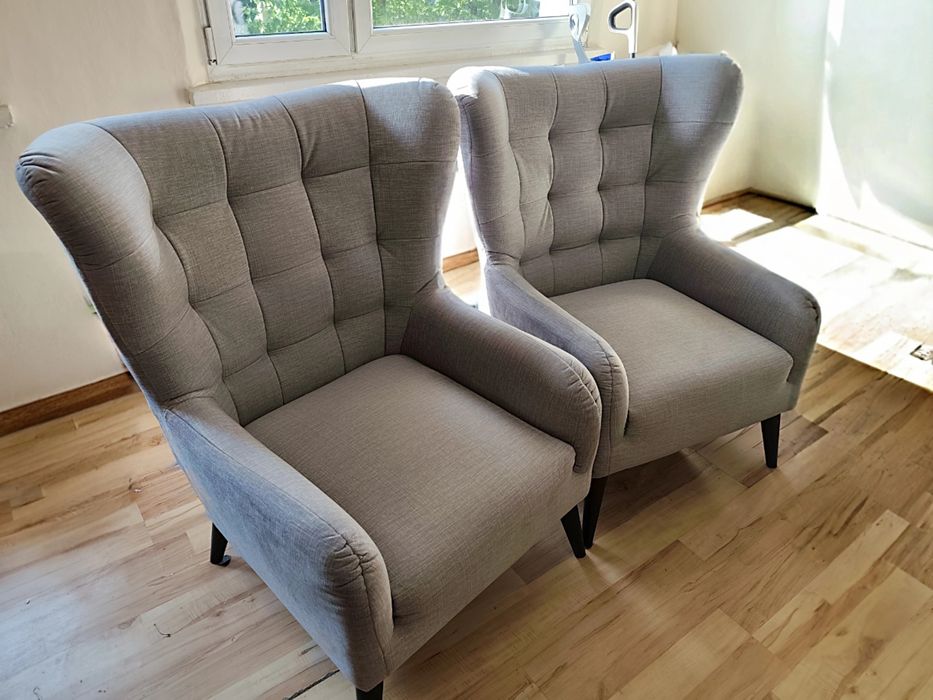 Fotel uszak Casey welurowy jasnoszary cena za dwie sztuki