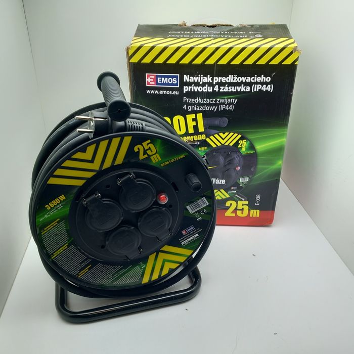 Przedłużacz bębnowy Emos 25 m 4 szt. gniazd czarny