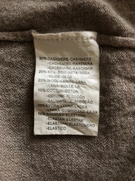 Śliczny sweter beżowy 30% Kaszmir, 20% jedwab,20% Wełna Lana,10% baweł