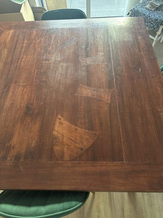 Mesa de jantar 120*120 / 120 * 220 cm em madeira maciça