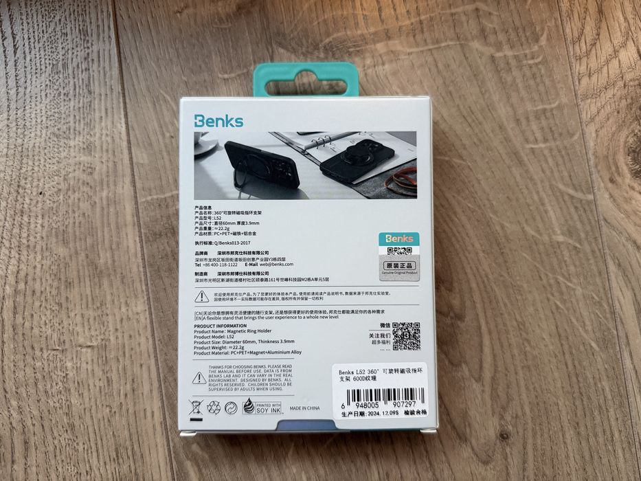 BENKS Magnetyczny Uchwyt Pierścieniowy MagSafe Stojak Ring Holder