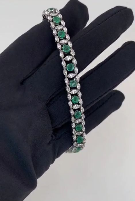 Браслет Бриллианты / Изумруды