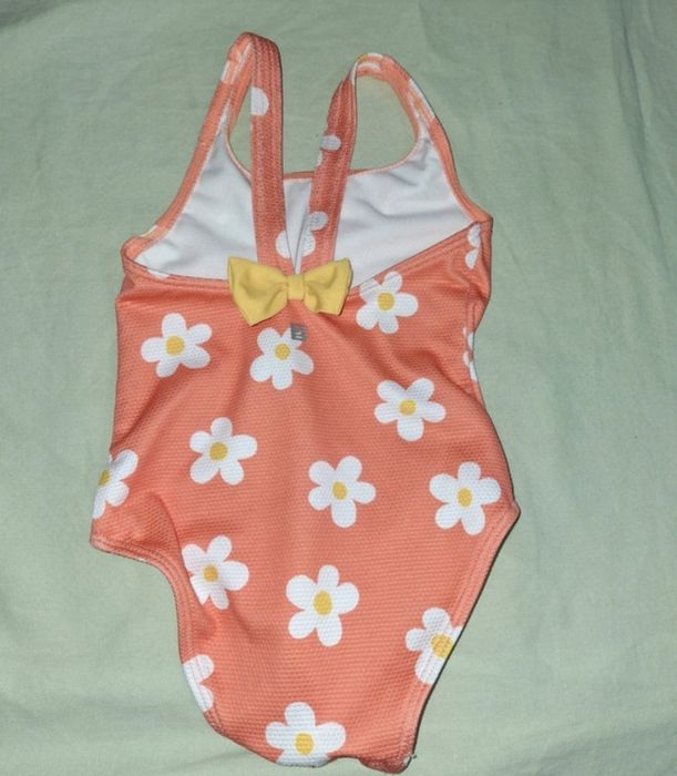 Fato de banho menina 18-24 meses rosa flores