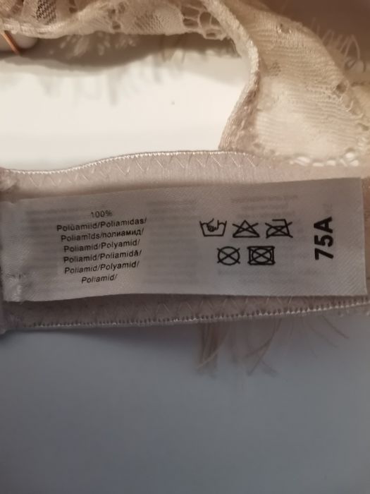 Elegancki biustonosz damski Primark rozm 75A, bokserski tył, koronka,