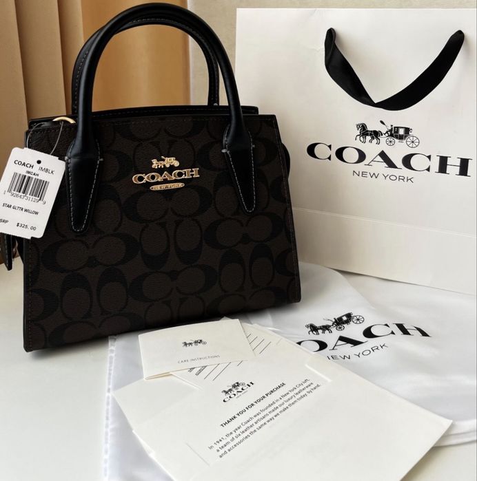 Сумка Coach andrea carryall bag коричнева
