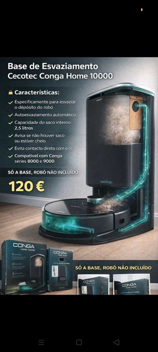Base aspirador esvaziamento 120€. Oportunidades
