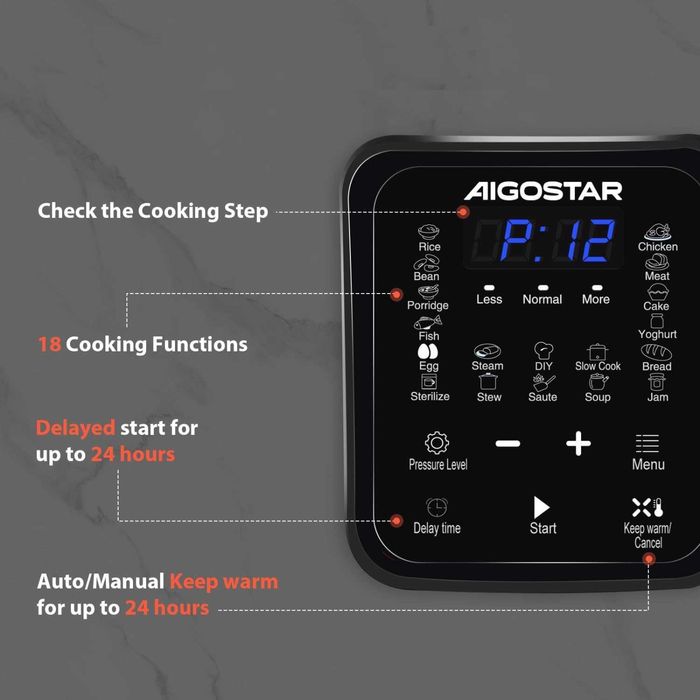 Szybkowar Parowar MULTICOOKER Aigostar B302024EH 6L 1000W 18 FUNKCJI