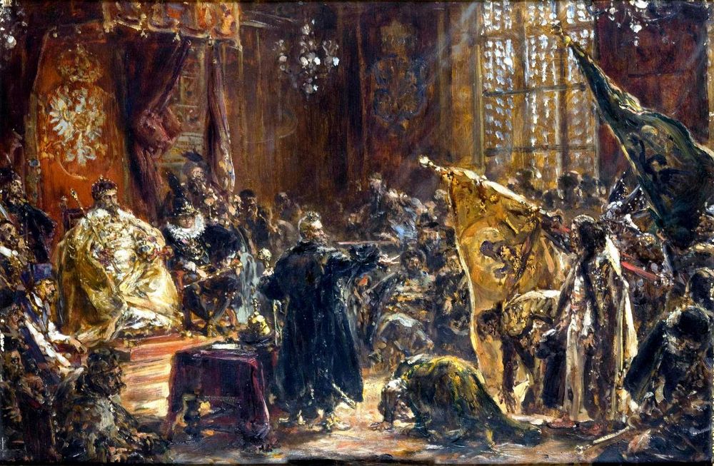 Hołd ruski. Jan Matejko płótno kopia 100x65 cm