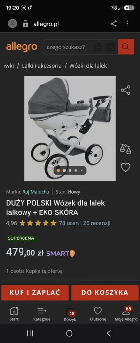 Wózek dla lalek duży solidny