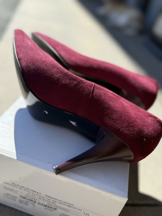 Sala buty szpilki skóra zamsz bordo 37 nowe
