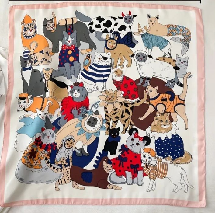 Apaszka nowa kot koty 70 x 70 cm