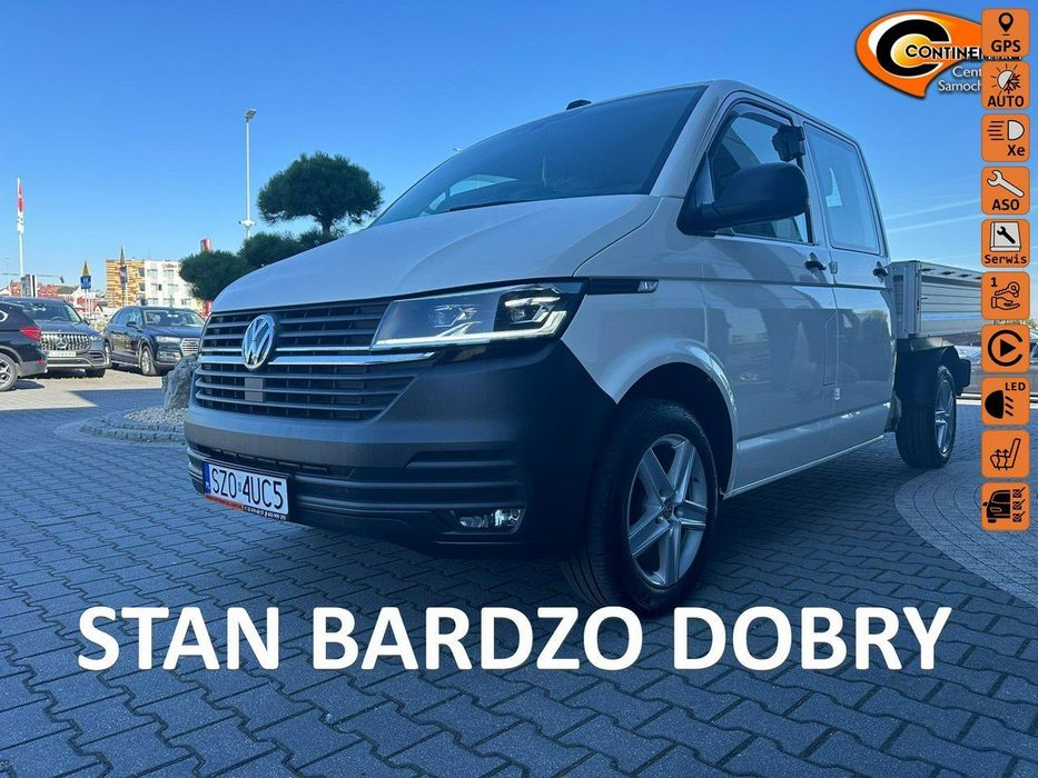 Volkswagen Transporter  led, doka, hak, multifunkcja, podgrz. fot., NAVI, klimatyzacja, 6-bieg