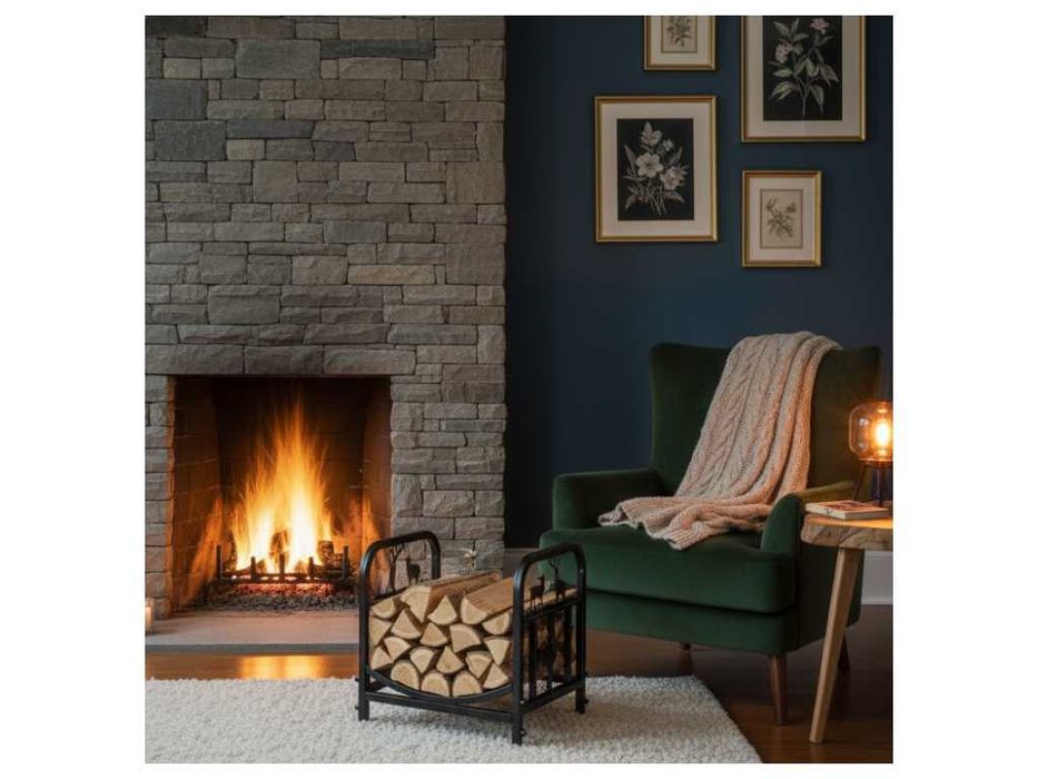 Kosz Na Drewno Kominka Kominkowe Stojak Metalowy Pojemnik Jeleni