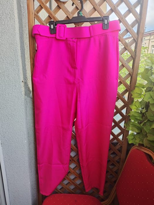 Proste spodnie fuksja - eleganckie XXL
