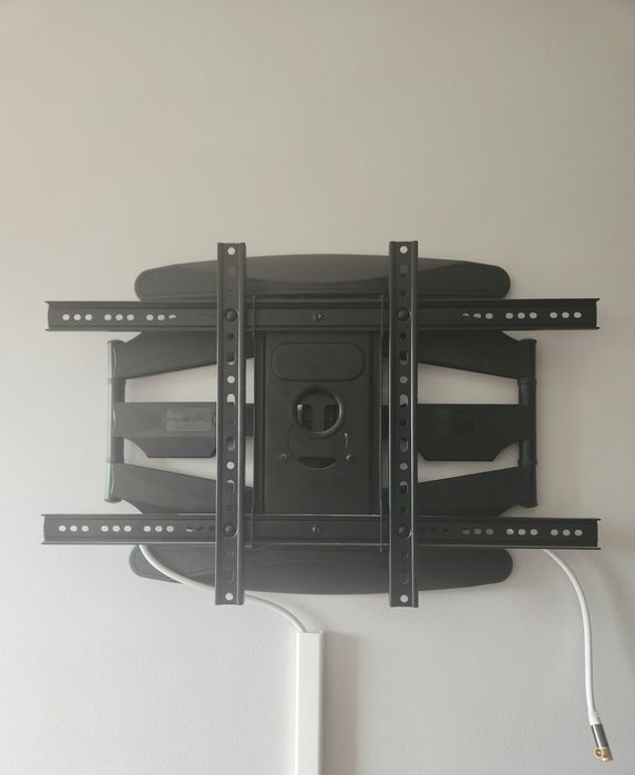 Suporte de parede para TV ultra forte para ecrãs curvos planos, plasma, LCD LED de 94 a 190,5 cm, braço duplo, articulado inclinável e giratório