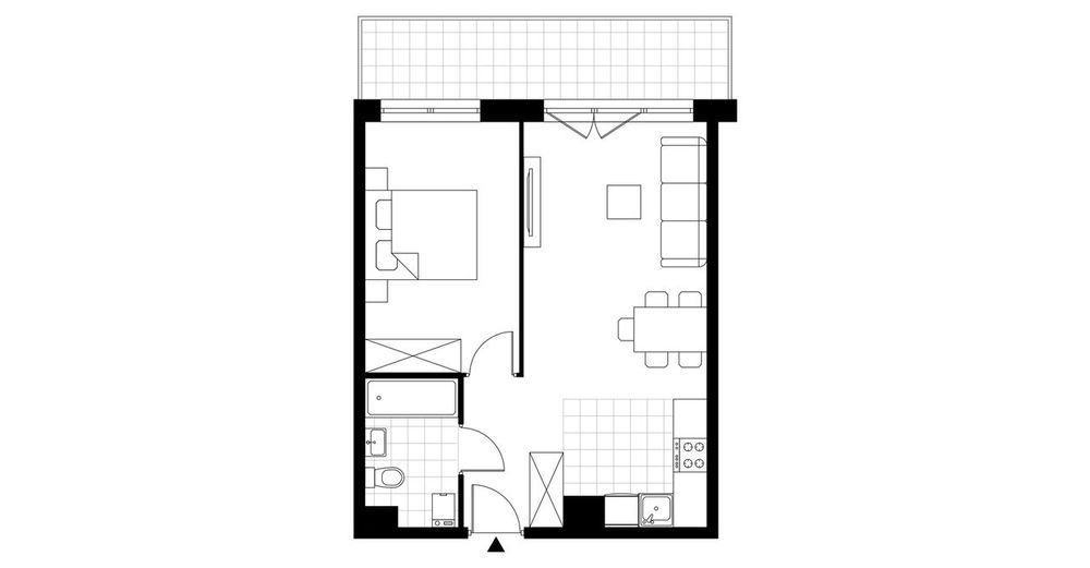 2-pokojowe mieszkanie 43m2 + balkon