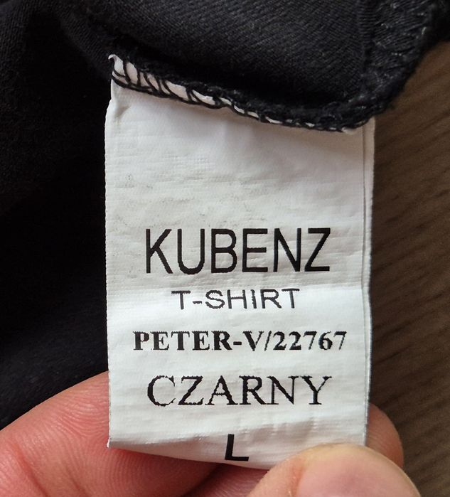 Męski t-shirt KUBENZ roz L czarny Elestyczna Klasyk BDB stan