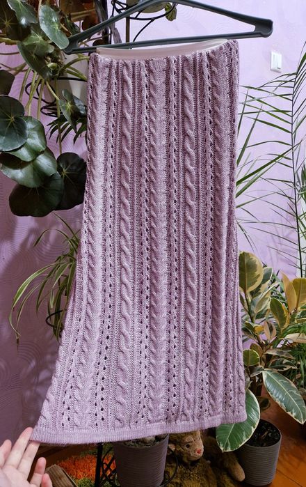 Спідниця в'язана лавандова зимова тепла