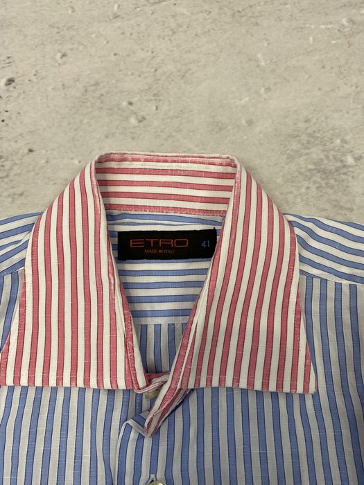 Etro męska koszula w paski len bawełna rozmiar 41