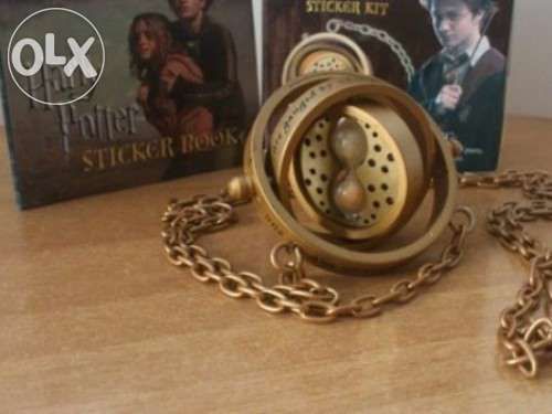 Harry Potter colar vira-tempo time turner + autocolantes NOVO