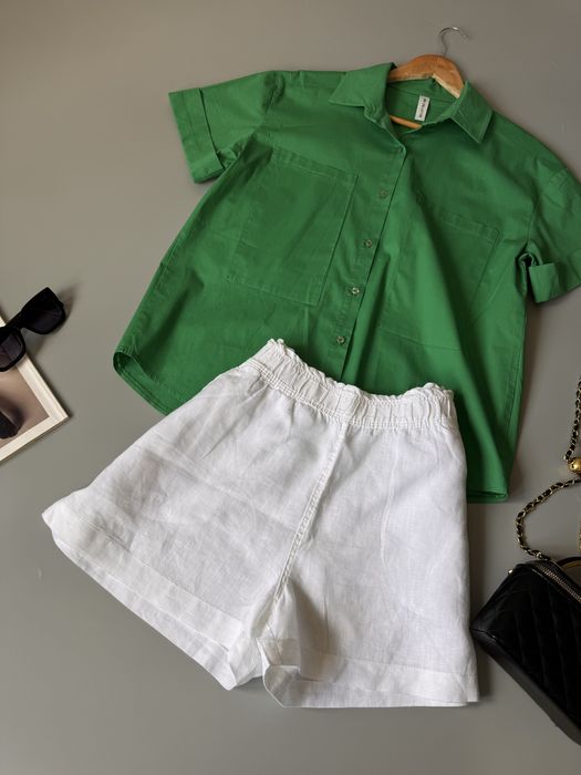 Білосніжні шортики з льону і котону H&M